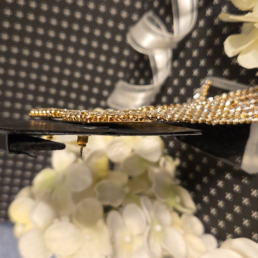 INC Crystal Rhinestone Long Dangle Bling Earrings NWT - Picture 5 of 10